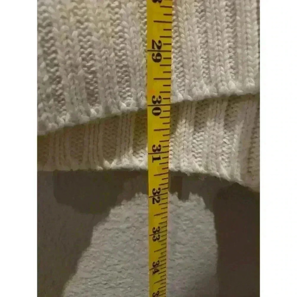 C+D+M Women's Ivory Cable Knit Cardigan Sweater w/ Pockets M Fisherman Old Money - Picture 10 of 11